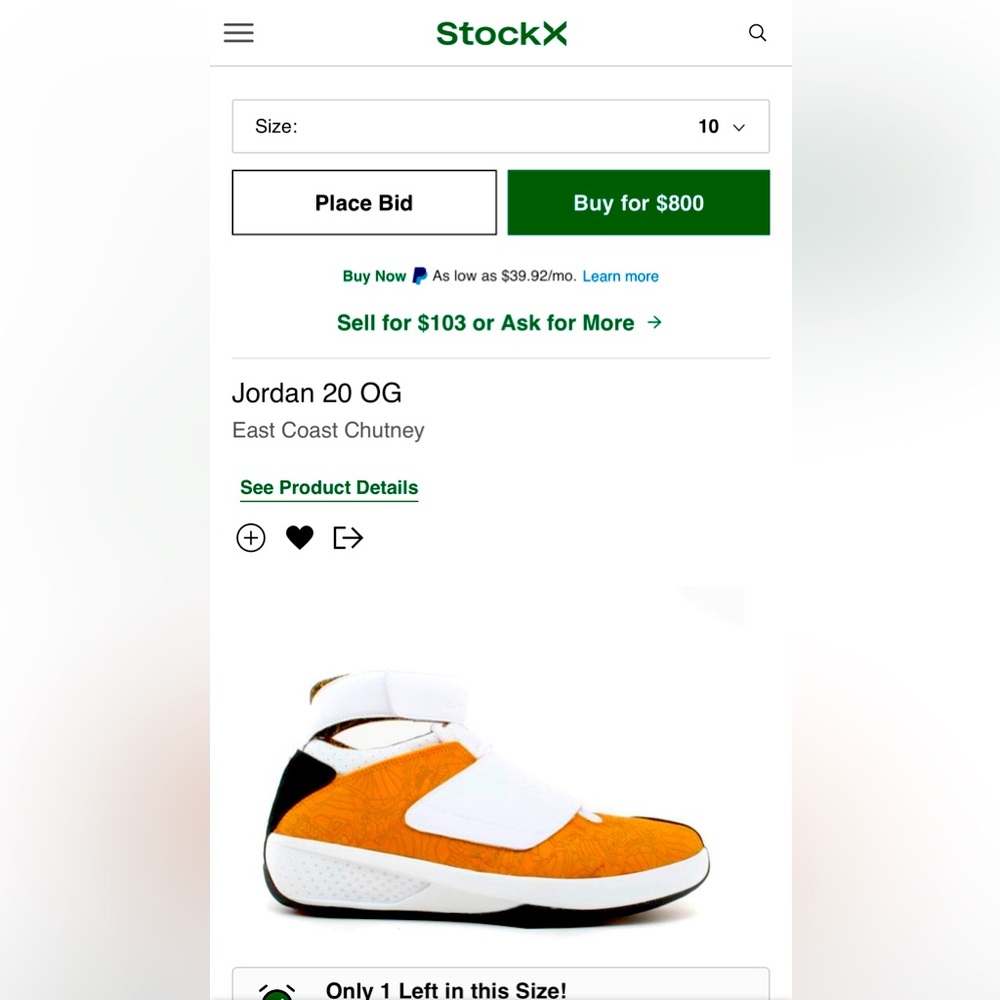 Brand new in original box Jordan 20 chutney